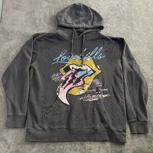 Civil Regime Hoodie Men L Pullover Rebel Youth Vampires of Love Kills Faded Gray